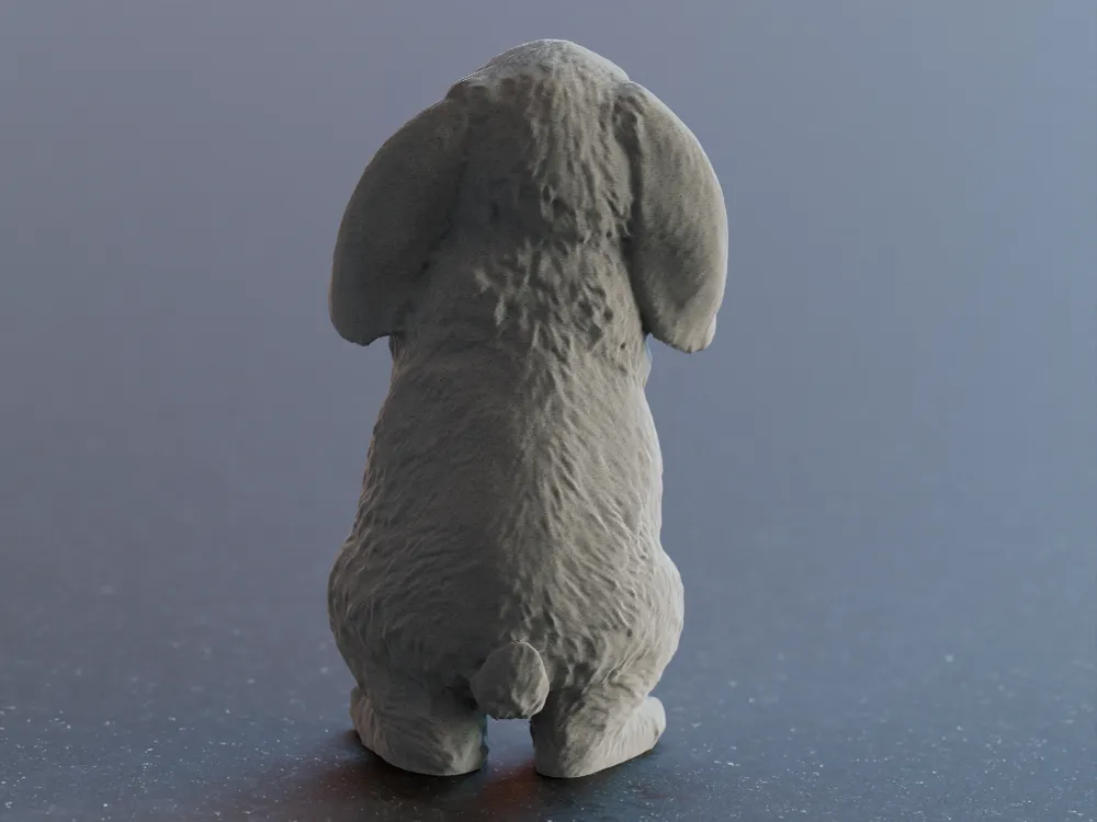Cute easter Bunny Rabbit hanging ears sculpture2.webp