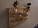Parametric Wavy Wooden Wall Shelf