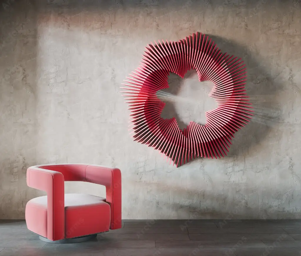 لوحة جدارية - وردة موجية فاخرة