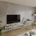 رف الموج الخشبي للتلفزيون