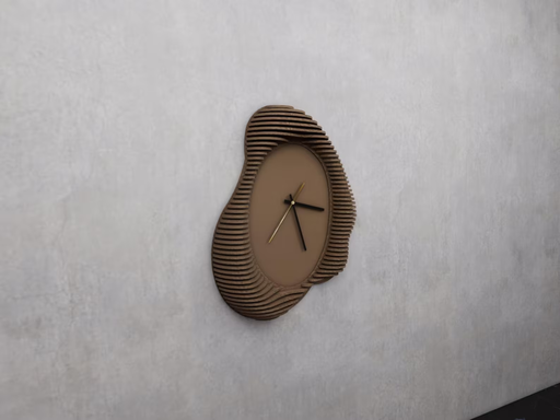 [Parametric Wavy Wooden Clock Design | CNC Cutting File] Parametric Wavy Wooden Clock Design | CNC Cutting File