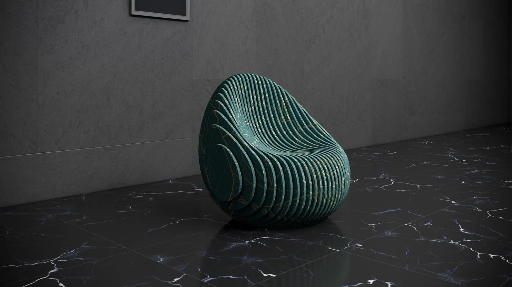 [Parametric Design Wavy Wooden Art Chair Model - Interior Modern Furniture - 3D Craft CNC Router File] Parametric Design Wavy Wooden Art Chair Model - Interior Modern Furniture - 3D Craft CNC Router File