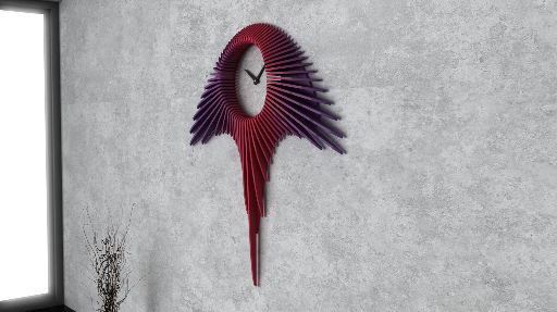 [Parametric Wavy Wooden Wall Decor 65 / Clock Design / Digital files for CNC cutting machines] عمل جداري فاخر