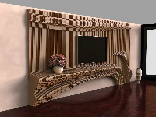 [Parametric Wooden Wall Decor TV004 /TV unit/ CNC files for cutting] لوحة تحفة روح بوهيميا الفاخرة