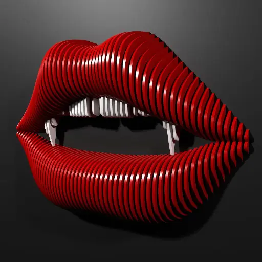 [Parametric wall art VAMPIRE LIPS CNC cutting file ] لوحة تحفة أفق الكلام الفاخرة