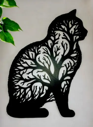 [Tree Cat - Wall Art/Decoration ] لوحة قطّة الغابة 