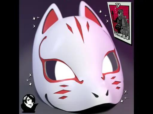 [Yusuke Kitagawa Kitsune Mask (Fox Persona 5 Royale)] قناع فني