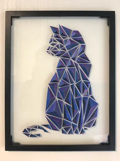 [Geometric Low Poly Cat Wall Art ] عمل جداري - قطة