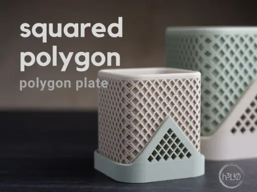 [squared polygon planter · polygon plate] وعاء نبات فني