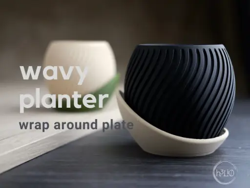 [wavy planter · wrap around plate ] حوض نبات عصري