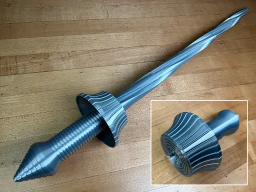 [Collapsing Drill Sword (Print-in-Place)] تصميم فني معاصر