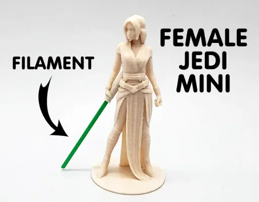 [Female Jedi Miniature w/Filament Lightsaber ] مجسم فني حديث