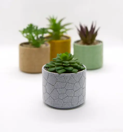 [Vase #3 - curved Stone Pattern] قطعة ديكور فنية