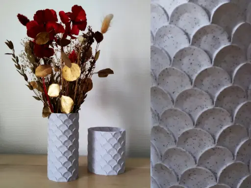 ["Fishscale" Vase & Planter] عمل فني ديكوري