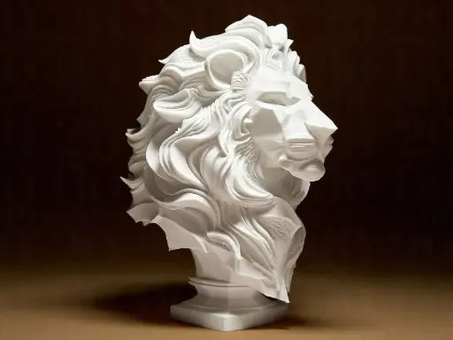 [Elegant Lion Sculpture] أسد زخرفي راقٍ